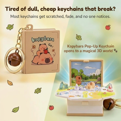 Kapybara Pop-Up Book Keychain