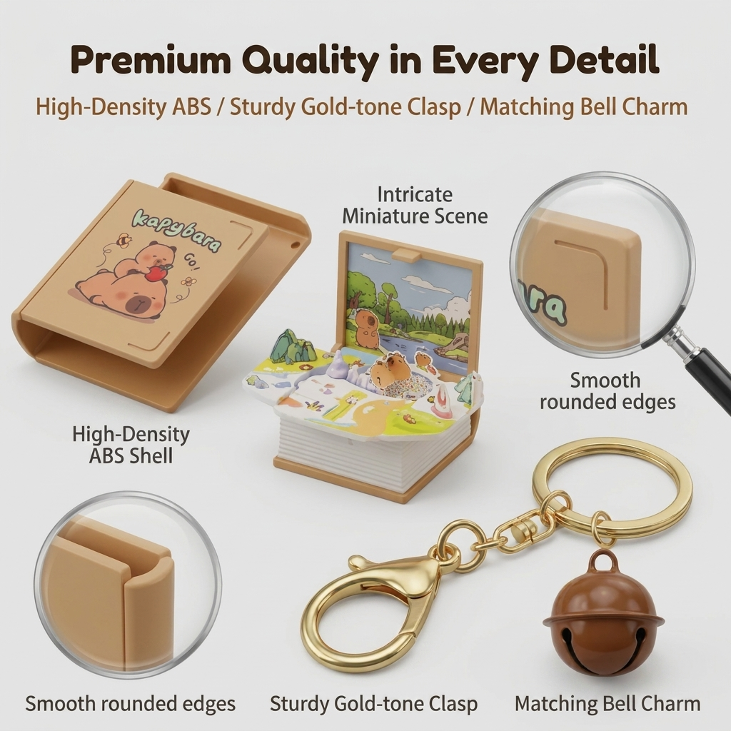 Kapybara Pop-Up Book Keychain